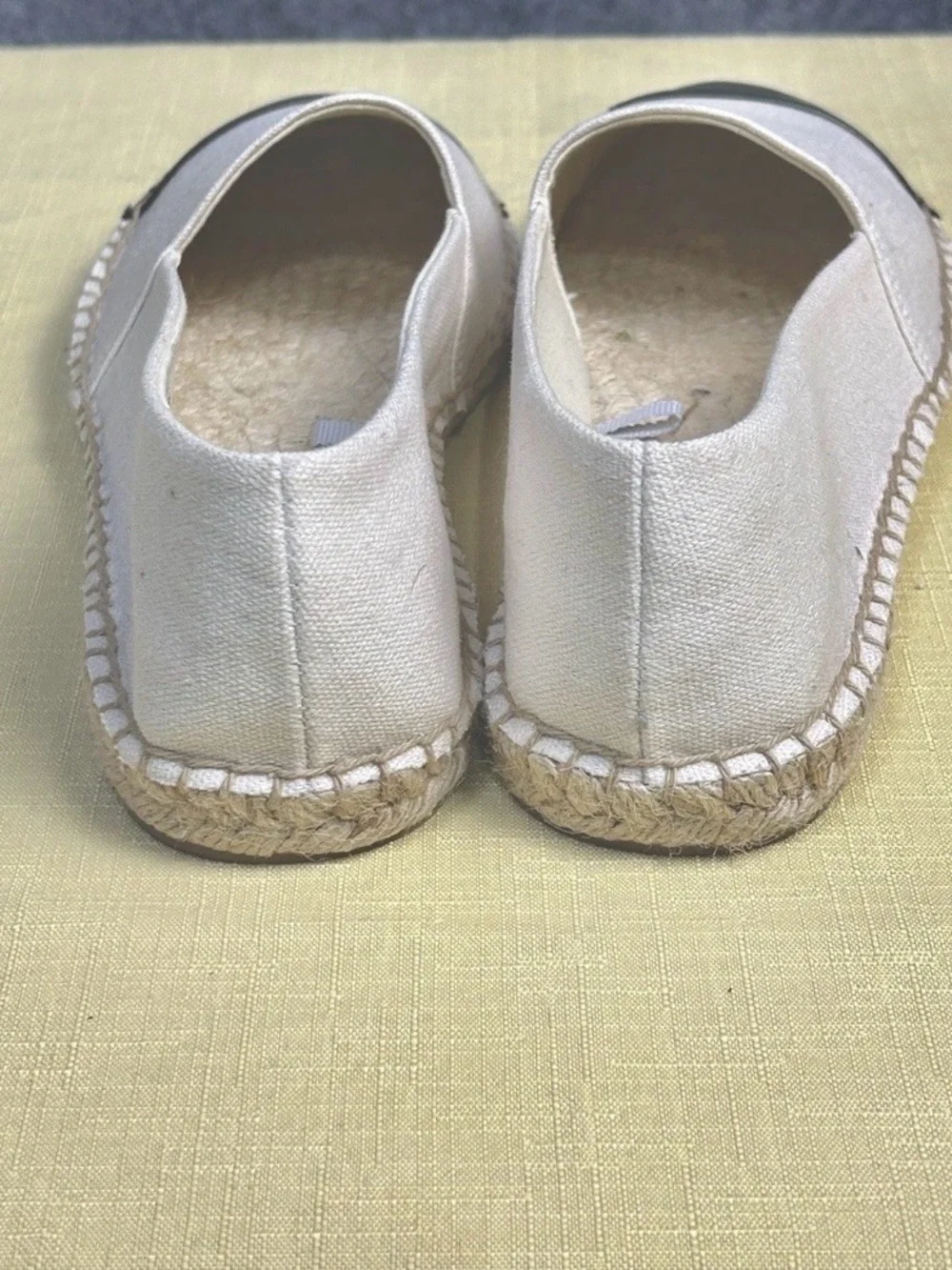 J. Crew 8 Cap Toe Canvas Espadrilles Black Cream Preppy Nautical Resortwear New